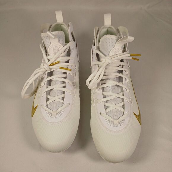 Nike Force Savage Elite 2 Lacrosse Cleats White/Gold Men’s 11 New High Top Shoe - Picture 7 of 11